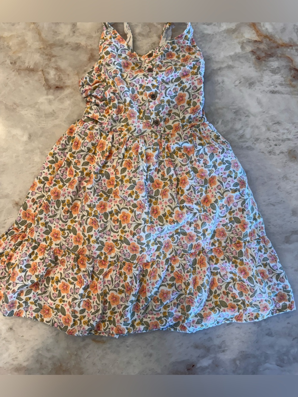 Cat & Jack White Sundress with Yellow & Pink Floral Print